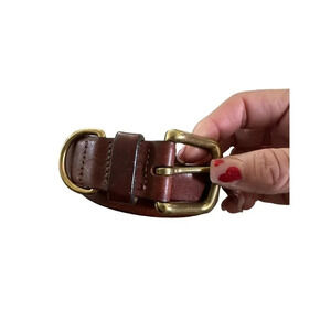 Men's Brown Leather Solid Brass Made In Taiwan Belt